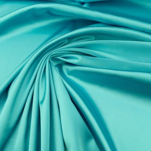 Konsultacje z krawcową - Tkanina satyna - błękit turkusowy TextileClub 