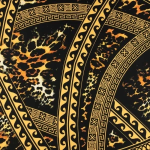 Tkanina wiskoza twill wzór aztecki kolor czarny TextileClub 