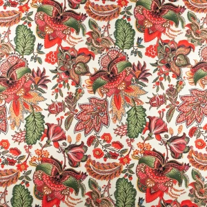 Tkanina wiskoza twill w kwiaty tło kremowe TextileClub 