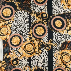 Tkanina wiskoza twill wzór włoski kolor czarny TextileClub 