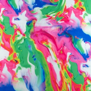 Tkanina wiskoza twill wzór mazany odcienie różu i zieleni TextileClub 