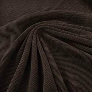 Dzianina elastyczna prążek ciemny brązowy TextileClub 