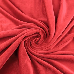 Konsultacje z krawcową - Dzianina welurowa soft kolor czerwony TextileClub 