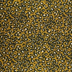 Tkanina wiskoza na sukienki i koszule panterka kolor oliwkowy TextileClub 
