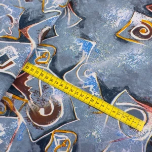 Konsultacje z krawcową - Tkanina silki wzór klucz grecki kolor szary TextileClub 