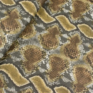 Konsultacje z krawcową - Ecoskóra wzór skóra węża odcienie szarości/brązu TextileClub 