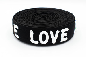 GUMA OZDOBNA 40 mm BLACK LOVE 180 - TextilHouse