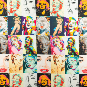 Tkanina Wiskoza Twill – wzór Marilyn Monroe| wiskoza na sukienki - materiał wiskoza - TextilHouse