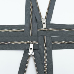 Zamek metalowy rozdzielczy anty-nikiel kolor 183 ciemny szary 45 cm - TextilHouse