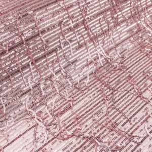 Cekiny na siatce kolor brudny róż - TextilHouse