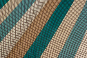 Dzianina jersey ity wzór geometryczny beżowy/zielony - TextilHouse