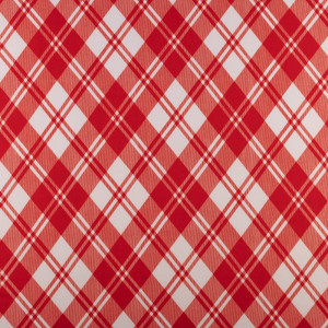 Dzianina Jersey ITY wzór geometryczny kolor biało czerwony - TextilHouse