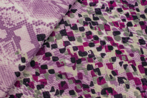 Dzianina swetrowa angora wzór skóra węża kolor fioletowy - TextilHouse