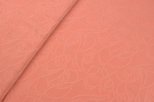 Dzianina jersey ity wzór kwiaty kolor brzoskwiniowy - TextilHouse