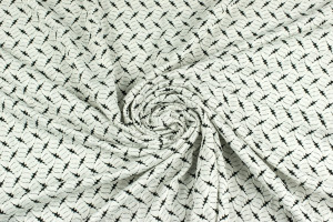 Dzianina żakard wzór geometryczny kolor biały i czarny - TextilHouse