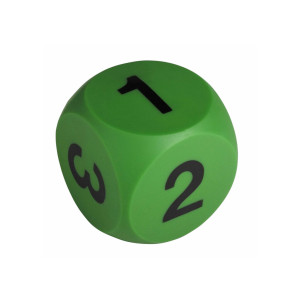 Riesen-Spielwürfel, grün mit Zahlen