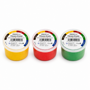Therastar® Fitnessknete Trainings-Set 3x 85 g Mittel - Gelb, Rot, Grün