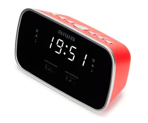 Aiwa Cru-19Rd Rojo / Radio Reloj Despertador