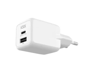 Ksix  Bcd20Ganacb Blanco / Cargador De Red Eléctrica 1 X Usb-C + 1 X Usb-A 20W