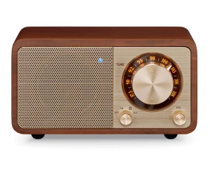 Sangean Wr-7 Plus Nogal Vintage / Radio Con Mueble De Madera Fm / Bluetooth / Aux