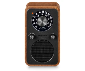Sangean Wr-9 Nogal Vintage / Radio Analógica De Madera Con Am / Fm / Bluetooth