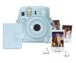 Fujifilm Instax Mini 13 Accesorios Kit Frost Blue /  Funda Original + Mini Álbum + Clips Para Sujetar Fotos