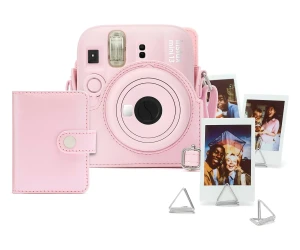 Fujifilm Instax Mini 13 Accesorios Kit Candy Pink /  Funda Original + Mini Álbum + Clips Para Sujetar Fotos