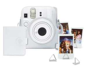 Fujifilm Instax Mini 13 Accesorios Kit Clay White /  Funda Original + Mini Álbum + Clips Para Sujetar Fotos