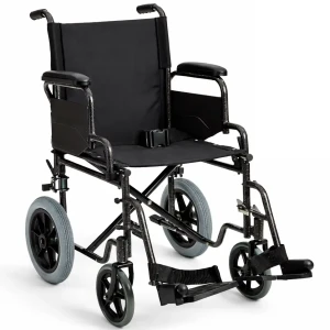 Alerta Crash Tested Transit Wheelchair | Padded Armrests | Swing Away Footrests & Lap Belt | Tiacare