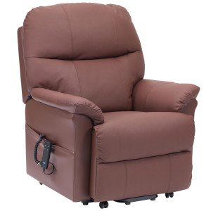 Lars Riser Recliner Chair – Burgundy | Dual Motor Control | Smooth Recline & Rise | Faux Leather Finish | Comfortable Support | Tiacare