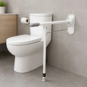 Deluxe Drop Down Grab Rail - Support Bar For Toilet | Bathroom Safety Handles Grab Bar | Tiacare