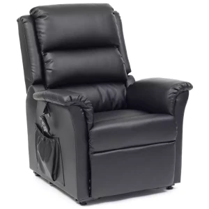 Nevada Dual Motor Riser Recliner Chair | Black | Three-Tier Waterfall Back Design | Touch-Responsive 4-Button | 2 Year Warranty | Tiacare
