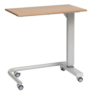 Alerta Gas Lift Overbed Table | Adjustable Height | Wheelchair - Accessible Base | Oak | Tiacare