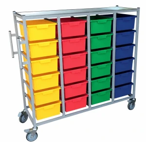 Karri-Cart Laundry Trolley | MRSA-Resistant Steel | Durable Powder-Coated Frame | Hanging Rail | Tiacare