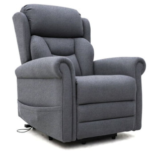 Nevis Triple Motor Riser Recliner Chair Grey | Adjustable Reclining Chair with Tilt-in-Space | Electric Lift Chair for Seniors | Tiacare