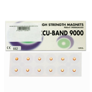 Imán Accu-Band Chapado en Oro 9000 gauss: Diámetro 5mm (12 unidades)