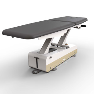 Camilla eléctrica de fisioterapia Swop 2L Pro Physio: dos cuerpos, cabecero largo, totalmente personalizable, tapizado sin costuras, un modelo que