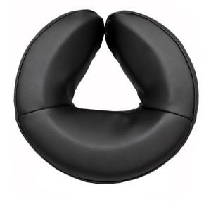 Cojín facial Glaz de alta calidad: Con tapizado PU en negro y medidas 29 x 29 x 8 cm