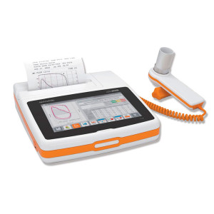 Espirómetro portátil Spirolab New: con oximetría opcional y pantalla de alta definición, Bluetooth y una turbina reusable