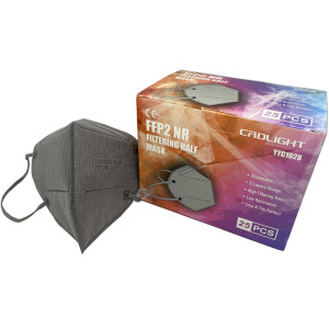 Mascarillas FFP2 grises con certificado europeo CE (embolsadas individualmente - caja de 25 unidades)
