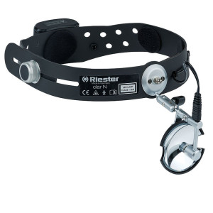 Espejo frontal Riester clar N 55, LED 6 V, incluye baterías recargables NiMH y cargador de 230 V