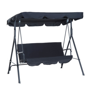 Tildasstore Hammock 3-sits med tipptak stål svart