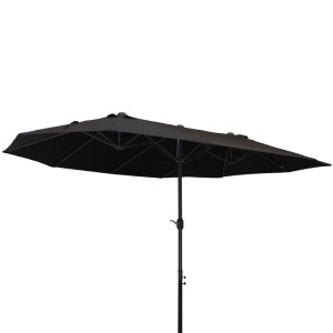 Tildasstore XXL parasoll med handvev svart oval 460x270x240 cm