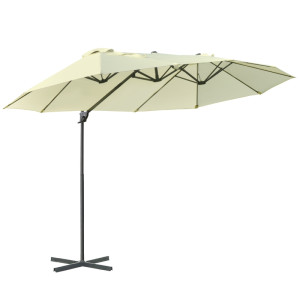 Tildasstore Hängparasoll med vev justerbart vit 440x270x250 cm