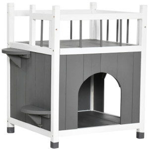 Tildasstore Katthus med balkong 60x46x65 cm