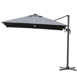 Tildasstore Parasoll LED-lampor 3x3m mörkgrå