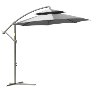 Tildasstore Parasoll Ø2,67 x 2,45 m grå