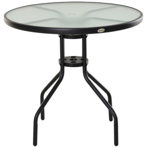 Tildasstore Trädgårdsbord härdat glas Ø80cm