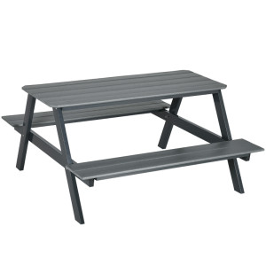 Tildasstore Picknickbord mörkgrå 150x140x74 cm