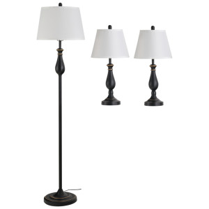 Tildasstore 3-delad lampset 2 bordslampor+1 golvlampa